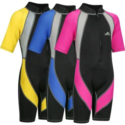 2mm Rubber And Nylon Material Children' Swimming Diving Surfing Suits Breathable Quick Dry Sun Protection Fitting One-piece Suit