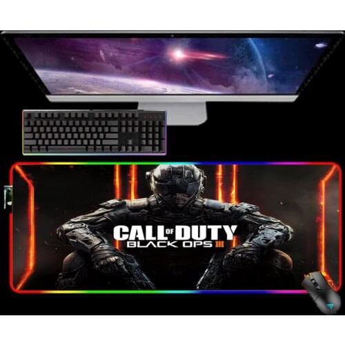RGB Call of Duty Mouse Pad 90X30 XXL Mousepad Keyboard Pad LED Alfombrilla Raton No-slip Mause Pad with Backlit Tapis De Souris