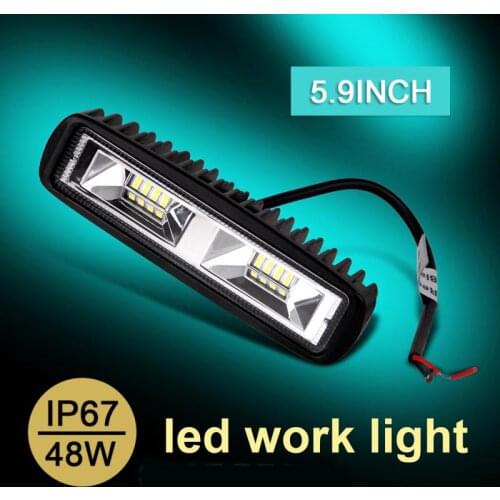 48W 16 LED 6000K Car LED Work Light 12V 24V Flood Beam Spotlight Daytime Running Light Driving Fog Aluminum Lamp Bar