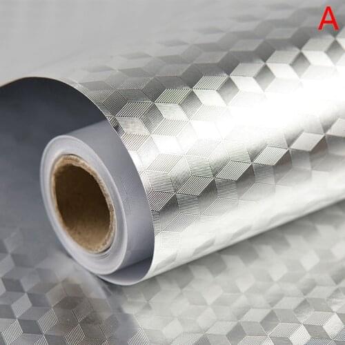 40x100cm Kitchen Oil-proof Waterproof Stickers Aluminum Foil Kitchen Stove Cabinet Self Adhesive Wall Sticker DIY Wallpaper