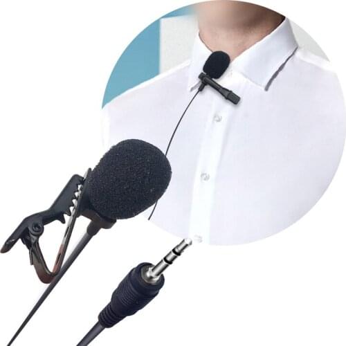 Mini Jack Clip-on Lapel Microphone Lavalier Microphones 3.5mm mic Wired Mic for Speaking Speech Phone Condenser Microfone