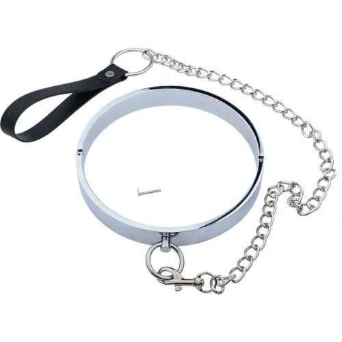2020New Stainless Steel bdsm collar neck lock adult games slave bondage restraints necklace collar sex toy for couples bdsm tool