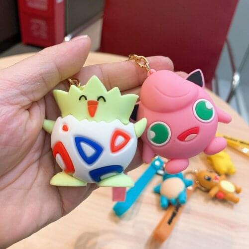 Pokemon Car Keychain Anime Pikachu Squirtle Psyduck Gengar Jigglypuff Togepi Charizard Action Figure Toys Kawaii Model Kids Toys