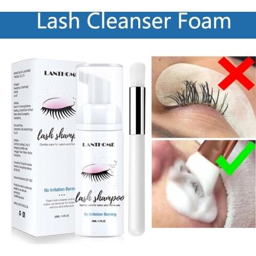 Eyelash Extension Brush Shampoo Kit Lash Shampoo Cleansing Foam Cleanser Bubble Pump Design Makeup Clean Eyelash Extension Glue