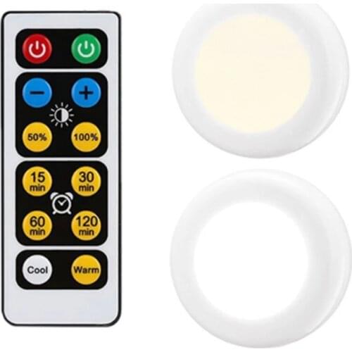 LED Cabinet light wireless dimming touch sensor dual-color bedside lamp battery remote power supply, suitable for kitchen stairs