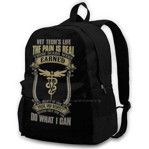 Vet T Shirts Funny Vet Tech Superpower Vet Technician Caduceus Veterin Teen College Student Backpack Laptop Travel Bags Vet