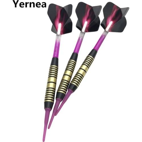 Yernea Soft Pointed Darts Accessories 3Pcs/set Electronic Dart Indoor Sports Goods Copper Barrel Nylon Shafts Flight Dardos