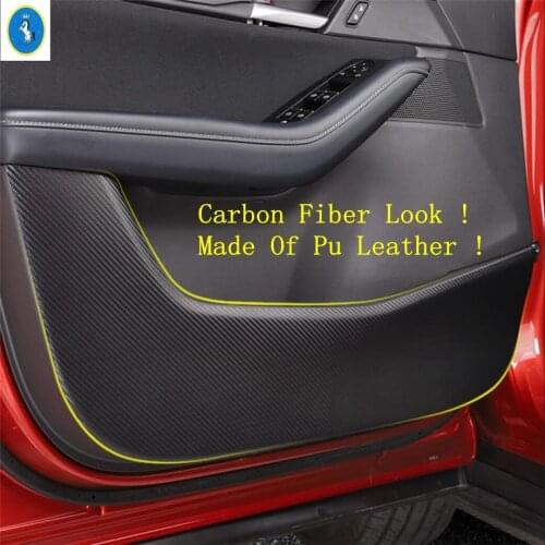 Carbon Fiber Pu Leather Interior Refit Kit Fit For Mazda CX-30 2020 2021 Car Door Anti-Kick Protective Pad Sticker Cover Trim