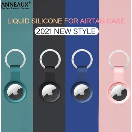 For Apple Airtags Liquid Silicone Protector Case Airtag Locator Tracker Cover For Airtag Anti-lost Device Keychain Protective