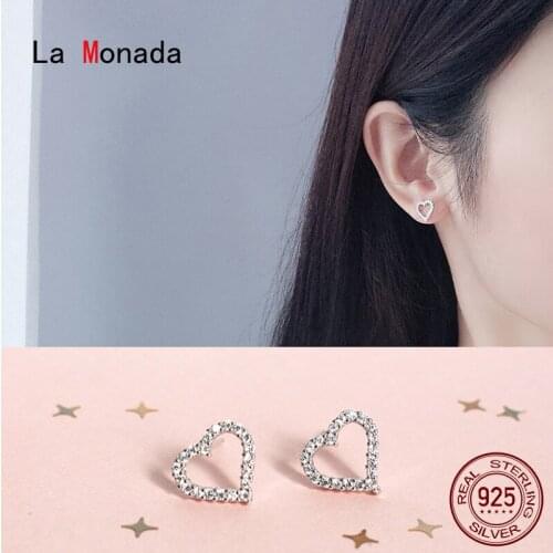 La Monada Stud Earrings For Women Silver 925 Minimalist Fine Women Earrings In Jewelry Stud Earrings 925 Sterling Silver Heart