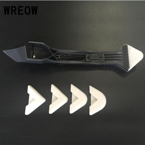 1Set Silicone Sealant Spatula Cement Scraper Caulk Remover Finish Cleaner Tool Kit Kitchen window cleaner scrapers With 5pcs