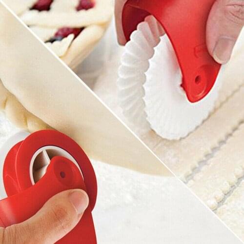 1pc Pastry Wheel Cutter Noodle Maker Lattice Roller Docker Dough Cutter Tool Kitchen Helper DIY Dough Cutting Tool