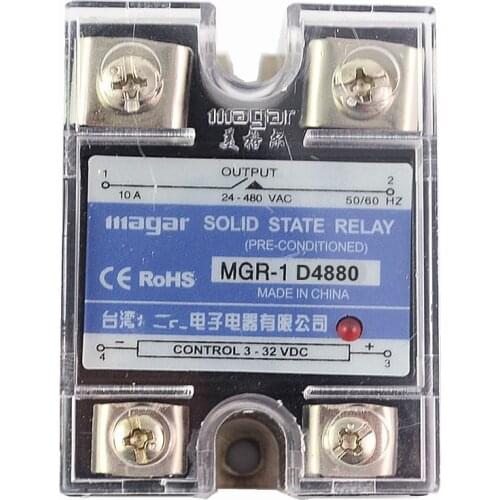 1Pcs Solid State Relay MGR-80A DA DC-AC input 3-32VDC output 24-480VAC Control