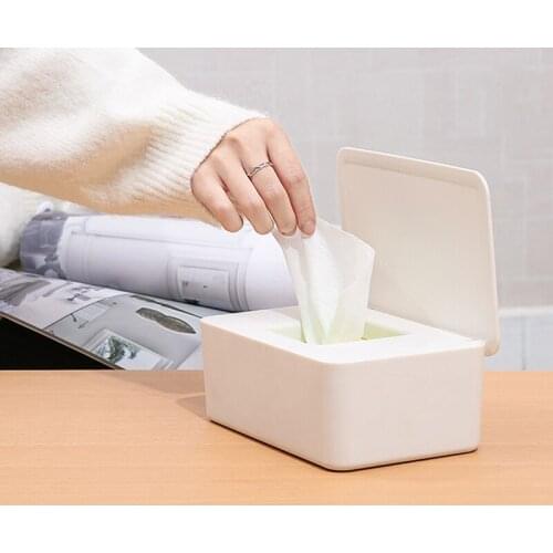 1pc Wet Tissue Storage Box Holder With Lid Face Mask Paper Storage Box Desktop Tissue Mask Storage Case Home Organizador