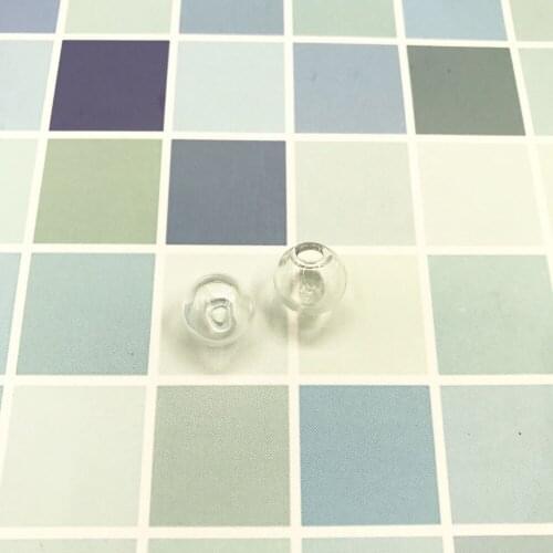 10pcs/lot 12mm hollow glass round bottle ball with hole glass bubble vial pendant glass globe orbs jars jewelry findings beads