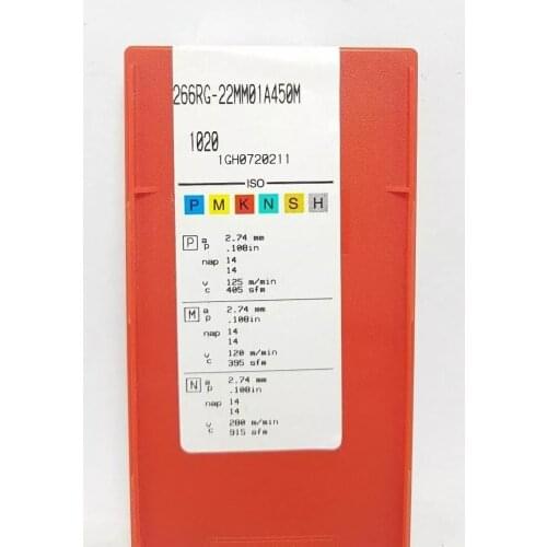 10PCS CARBIDE INSERT 266RG-22MM01A450M 1020