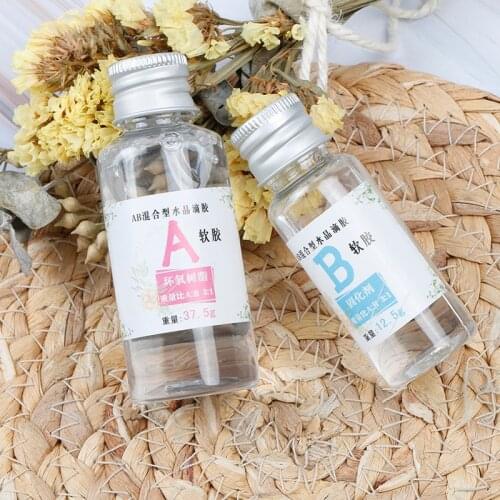 2Pcs Non-toxic Resin Epoxy High Adhesive 3:1 Clear AB Crystal Glue For DIY Resin Jewelry Making Accessories 50g