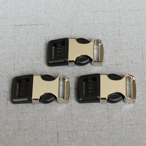 20 Pcs/Lot 15mm Heavy Metal Side Release Buckle For Paracord Bracelet Dog Cat Collar Sewing Diy Accessories Seat Belt Breakaway