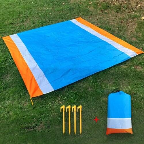 2x2.1m Beach Waterproof Picnic Mat Blanket Folding Camping Pad Portable Lightweight Nylon Pocket Picnic Mats Table Cloth Tarp