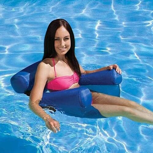 4Style Inflatable Floating Adult Water Hammock Sport Air Mattress Foldabl Swimming Pool Beach Sofa Thick Lounger Chair 1pc D367