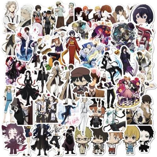 50PCS Anime Bungo Stray Dogs Stickers Waterproof Fridge Guitar Laptop Motorcycle Skateboard Joke Sticker Decal Kid Toy Gifts