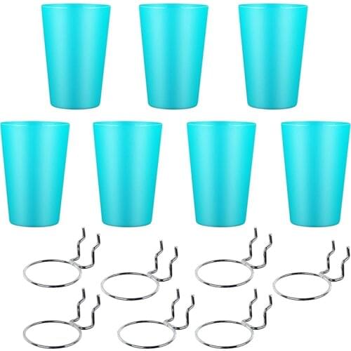 7 Sets Pegboard Hooks with Pegboard Cups Ring Style Pegboard Bins with Rings Pegboard Cup Holder Accessories
