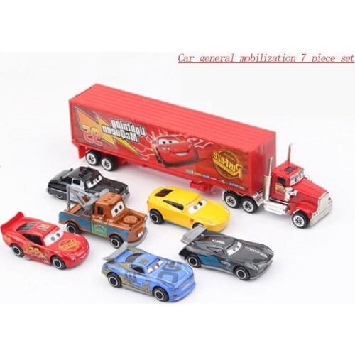 7Pcs/set Disney Pixar Cars 3 Lightning McQueen Jackson Storm Mater Sally The King 1:55 Diecast Metal Alloy Model Cars set Gift