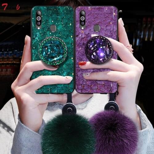 Glitter Diamond Lanyard Bracket Case For Samsung Galaxy A10 A20 A30 A40 A50 A60 A70 A80 A10S A20S A20E Luxury Gold Foil Cover