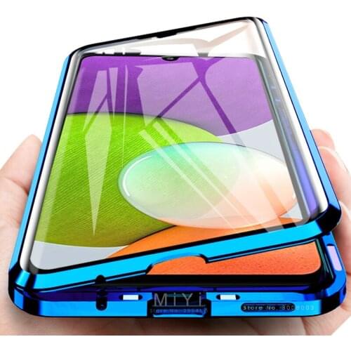 Samsun A32 Case 360° Double-sided Tempered Glass Matel Bumper Magentic Flip For Samsung Galaxy A22 A 22 2021 SM-A225F/DS 6.4