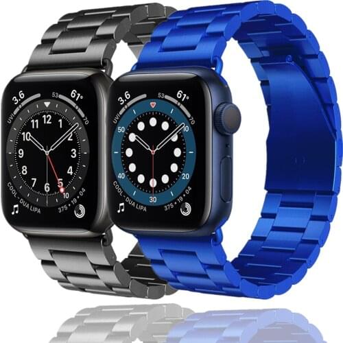 For apple watch 6 SE band 44mm 40mm stainless steel strap for iwatch Series 6 5 4 3 SE bands 42mm 38mm Business bracelet correa