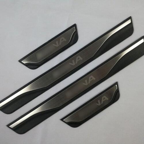 For Hyundai Kona Door Sill Strip Stainless Steel Sticker Trim Car Pedal Protectors Cover 2017 2019 2020 Auto Styling Accessories