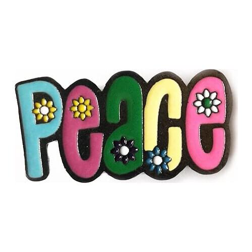 Letter Enamel Pins Custom Brooches Lapel Pin Shirt Bag Colorful PEACE Badges Jewelry Gift For Friends