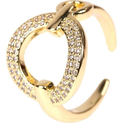 EYIKA New Classic Zircon Circle Open Rings for Woman Korean Sexy Finger Accessories Fashion Jewelry Wedding Party Unusual Anillo