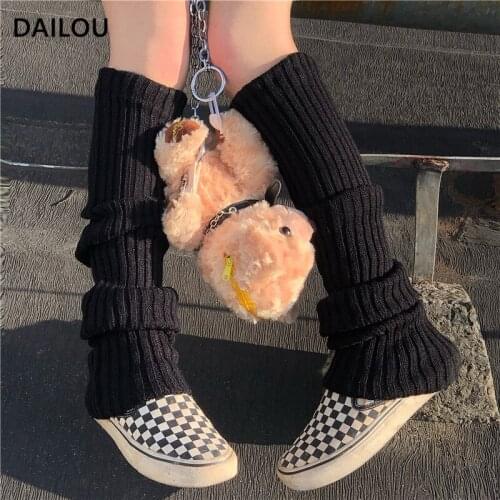Colorful Foot Warmers Women Kawaii Lolita Outdoor Warm Knee Pads Candy Color Jk Socks Cute Sweet Girl Leg Warmers Winter Gifts