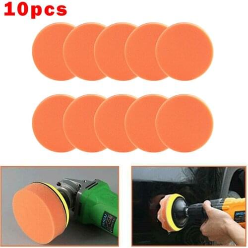 Sponge Polishing Pad 10PCS 150mm Car Polishing Sponge Orange Roundness Smooth Flat Sponge Polishing Pad For Car Polisher