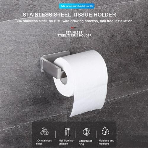 Metal Wall Mount Tissue Roll Hook Toilet Paper Holder Bathroom Storage Rack