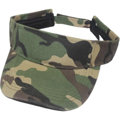 Twill Camouflage Army Green Mens Visor Cap Summer Sun Visor Hats for Wmen