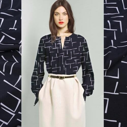 Natural Organic Printed Crepe De Chine Fabric Summer Mulberry Silk Clothing Dress Shirt Fabrics Material by Meter Cloth