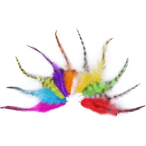 100 Pcs/Lot Natural Rooster Feathers 4-6 Inches Dyed Chicken Plumes For DIY Crafts Jewelry Making Party Home Clothing Decoration