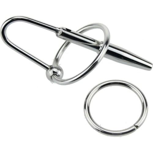 Stainless Steel Male Urethral Plug with Ring Erotic Urethral Dilatator Stretching Plug Sound Products Penis Sex Toy for Men