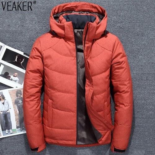 2019 New Men' Hooded windproof Down Jackets Coat Male Winter Thick Hooded Parkas Overcoat Outerwear Solid Color M-4XL