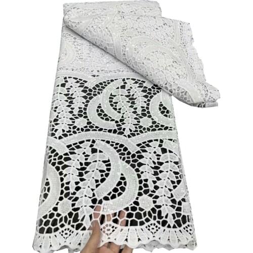 New Arrival Guipure Cord African Lace Fabric High Quality Embroidery Nigerian Fabric For Women Wedding And Party JY-135