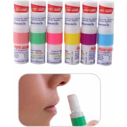 Color Random Original Thailand Herbal Nasal Inhaler Sian Poy Stick Essential Cylinder Inhaler Nasal Inhaler Oil Nasal Mint X0W0