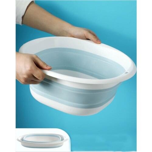 Plastic Folding Basins Portable Wash Basins Folding Laundry Tub Bathroom Kitchen Accessories Travel Folding Wash Basin JW
