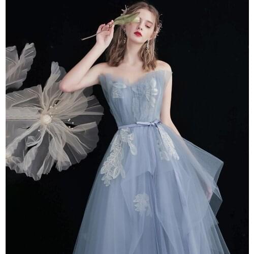 Dress Skirt Female Banquet Temperament 2021 New Engagement Dress Niche Host Art Test Evening Dress A284