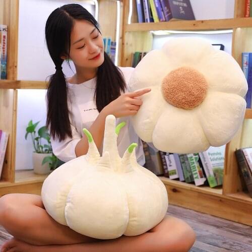 Garlic Plush Toys Simulation Food Vegetable Soft Stuffed Food Garlic Nap Pillow for Children Room Decor Xmas Gifts Plush Food