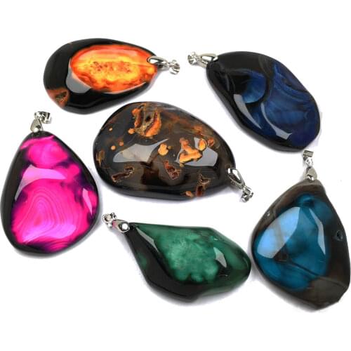 Natural Stone Agates Pendant irregular shape Exquisite Pendants charms for Jewelry making DIY Necklaces Accessories size 40x60mm