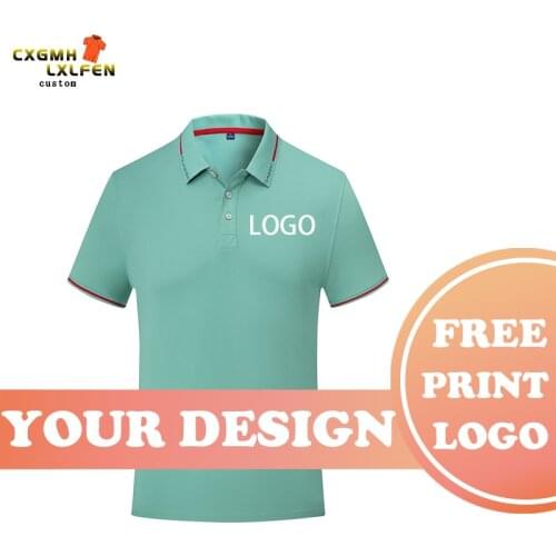 7 colors summer leisure all-match solid color lapel short-sleeved shirt POLO shirt custom LOGO printing DIY brand text