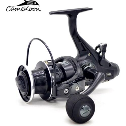 CAMEKOON Dual Brake Bass Carp Fishing reel 5.5:1/4.7:1 Front and Rear Drag Freshwater Saltwater Spinning Fishing Coil