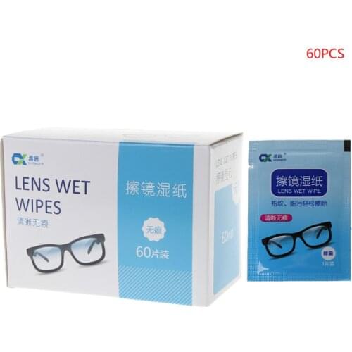 1 Box Glasses Cleaner Wet Wipes Cleaning Lens Disposable Anti Fog Misting Dust Remover Sunglasses Phone Screen Computer Portable